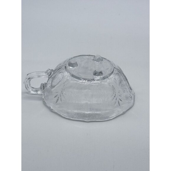 Fostoria Chintz One Handle Clear Glass Etched Baroque Bonbon Candy Dish 7" - Picture 5 of 7